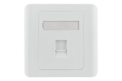 Accessoires - Deltaco VR-226 Flush mount for Keystone 1 port dust hatch white - VR-226