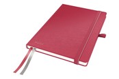 Schrijfblokken, formulieren en notitieboekjes - Leitz  Complete Notitieboek A5 geruit met harde kaft Rood - 44770025