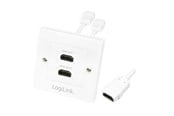 Accessoires - LogiLink HDMI wall plate 2-port with 2x HDMI-A cable F/F 4K/30 Hz Wit - AH0015