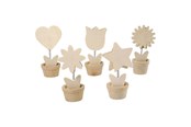 Hobby artikelen - Creativ Company Versier je Houten Memoclip Bloem 10 stuks. - 57477