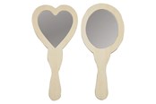 Schrijf- en tekenartikelen - Creativ Company Decorate your Wooden Hand Mirror 2pcs. - 577160