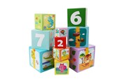 Speelgoed voor baby's - Barbo Toys Little Bright Ones - 10 Stacking Cubes - Safari - 5704976055372