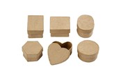 Schrijf- en tekenartikelen - Creativ Company Opslagdozen Papier maché Klein 6 stuks. - 268003