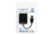 USB hub - LogiLink USB 2.0 hub 4-port Smile Zwart USB hub - 4 - Zwart - UA0139
