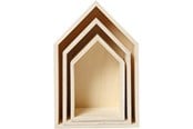 Hangers en haken - Creativ Company Wooden Houses with Hanging Hook 3pcs. - 55920
