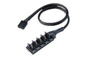 Voedingskabel (extern) - Akasa FLEXA FP5H - fan Power splitter - 4 pin PWM Aan 4 pin PWM - 30 cm - AK-CBFA08-30BK