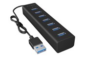 USB hub - ICY BOX IB-HUB1700-U3 USB hub - 7 - USB 3.2 - Zwart - IB-HUB1700-U3