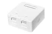 Accessoires - LogiLink Oppervlak mount box for 2 keystone modules with dust shutter Wit - NK4032
