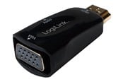 Beelscherm- en tv-kabel - LogiLink HDMI adapter A/M to VGA/F + 3.5 mm/F 1080p black - CV0107