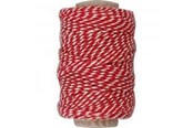 Garen & Accessoires - Creativ Company Katoenen koord Rood/wit 50m - 50332