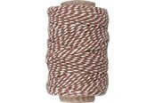Garen & Accessoires - Creativ Company Katoenen koord Bruin/Wit 50m - 50347
