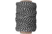 Garen & Accessoires - Creativ Company Cotton cord Zwart/wit 50m - 50346