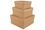 Schrijf- en tekenartikelen - Creativ Company Square Boxes Papier-mache 3pcs. - 263720