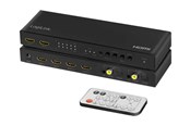 Screen- en audioswitch - LogiLink HDMI Schakelaar 4x2-Port matrix 4K/60 Hz HDR ARC extract scaler RC - HD0049