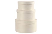 Schrijf- en tekenartikelen - Creativ Company Round Veneer Box 3pcs. - 575180