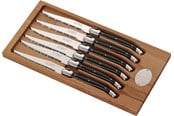 Keukengerei - Jean Dubost Knive sort i oliventræ-æske 6stk Laguiole - JL0060014L02051