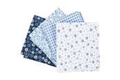Schrijf- en tekenartikelen - Creativ Company Patchwork Fabric Blauw 45x55cm 4pcs. - 441835