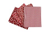Schrijf- en tekenartikelen - Creativ Company Patchwork Fabric Rood 45x55cm 4pcs. - 441833