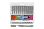 Hobby artikelen - Creativ Company Grijze Jumbo pennen 12 stuks. - 37361