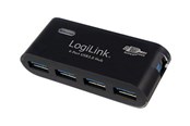 USB hub - LogiLink USB 3.0 hub 4-port Zwart USB hub - 4 - USB 3.2 - Zwart - UA0170
