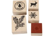 Schrijf- en tekenartikelen - Creativ Company Wooden Stamp Set Christmas 5pcs. - 27573