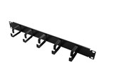 Accessoires - LogiLink 19" cable management bar 1U with 5 fixed metal brackets black - OR101B
