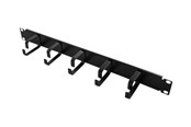 Accessoires - LogiLink 19" cable management bar 1U with 5 fixed metal brackets black - OR101B