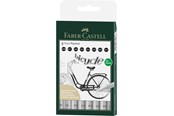 Schrijf- en tekengerei - Faber-Castell Ecco Pigment Fineliner wallet of 8 Zwart - 166008