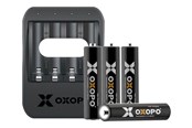 Batterij - APO International OXOPO XS series USB battery charger - with battery - 4 x AAA - Li-Ion - OXO-XS-AAA-Set