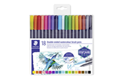 Schrijf- en tekengerei - Staedtler Double-ended watercol. brush 18pcs - 3001 TB18