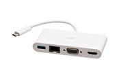 Docking station - C2G USB C to HDMI VGA USB A & RJ45 Adapter - 4K 30Hz - White - docking station - USB-C / Thunderbolt 3 - VGA HDMI - GigE - C2G29829