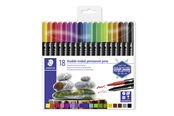 Schrijf- en tekengerei - Staedtler Double-ended perm. pens 18 pcs - 3187 TB18