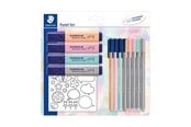 Hobby artikelen - Staedtler Pastel set with 4 textsurfer classic 4 Triplus fineliners 4 Triplus Kleur markers and Stickers for coloring - 61 SBK1 PA