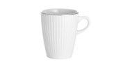 Tafeldekking - Pillivuyt Vienne geplooide mok 27 cl Wit/Platina - 17179