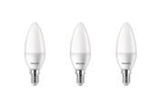 Armaturen & Lampen - Philips LED spot Candle 4.9W/827 (40W) Frosted 3-pack E14 - 929003541193
