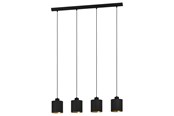 Lampen - EGLO ZARAGOZA pendant 4xE27 L925, Zwart/goud - 900148