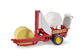 Speelgoedauto - Bruder Bale wrapper with ockery and Zwart round bales - BR2122