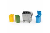 Speelgoedauto - Bruder Accessories: Garbage can set (3 small 1 large) - BR2607