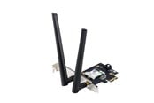 Netwerk-adapter (netwerkkaart, printserver, enz.) - ASUS PCE-AXE5400 WiFi 6E PCI-E Adapter with 2 external antennas. Supporting 6GHz band 160MHz Bluetooth 5.2 WPA3 network security OFDMA and MU-MIMO - 90IG07I0-ME0B10