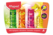 Schrijf- en tekengerei - Maped Fluo'Peps Mini Friends Highlighters x4 - 743677
