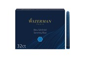 Schrijf- en tekengerei - Waterman Fountain Pen Refill Ink Cartridges | Long Standard | Serenity Blue | 32 Count - S0713001