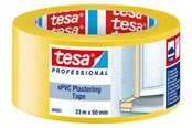 Tape & Lijm - tesa Masking sPVC Plastering Tape 33m x 50mm Yellow - 66001-00001-00