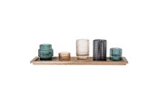 Decoratie - Bloomingville Sanga Tray met Votive - Blauw/Nude - Set van 6 - 82047622