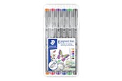 Schrijf- en tekengerei - Staedtler pigment liner 308 - fineliner - Rood Blauw Groen Oranje Bruin Paars (pack of 6) - 30805-SSB6