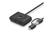 USB hub - UGREEN USB 3.0 Hub with USB-A & USB-C Port USB hub - 4 - USB 3.0 - Zwart - 40850