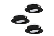Lampen - EGLO PINEDA recessed spotlight Ø84 mm 3000K dimmable 3-pack black - 900749