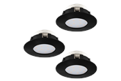 Lampen - EGLO PINEDA recessed spotlight Ø78 mm 3000K 3-pack black - 900744