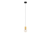 Lampen - EGLO POZUETA 1 pendant black/wood - 900801