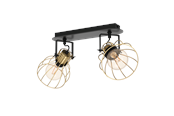 Lampen - EGLO SAMBATELLO spotlight 2L black/brushed brass - 900383