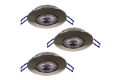 Lampen - EGLO ZUJAR recessed spotlight Ø90 340lm 3-pack brushed steel - 75765